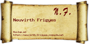 Neuvirth Frigyes névjegykártya